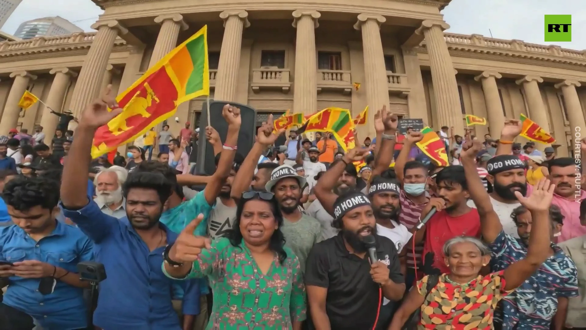 Protesters gather at presidential office as Wickremesinghe elected Sri Lankan president