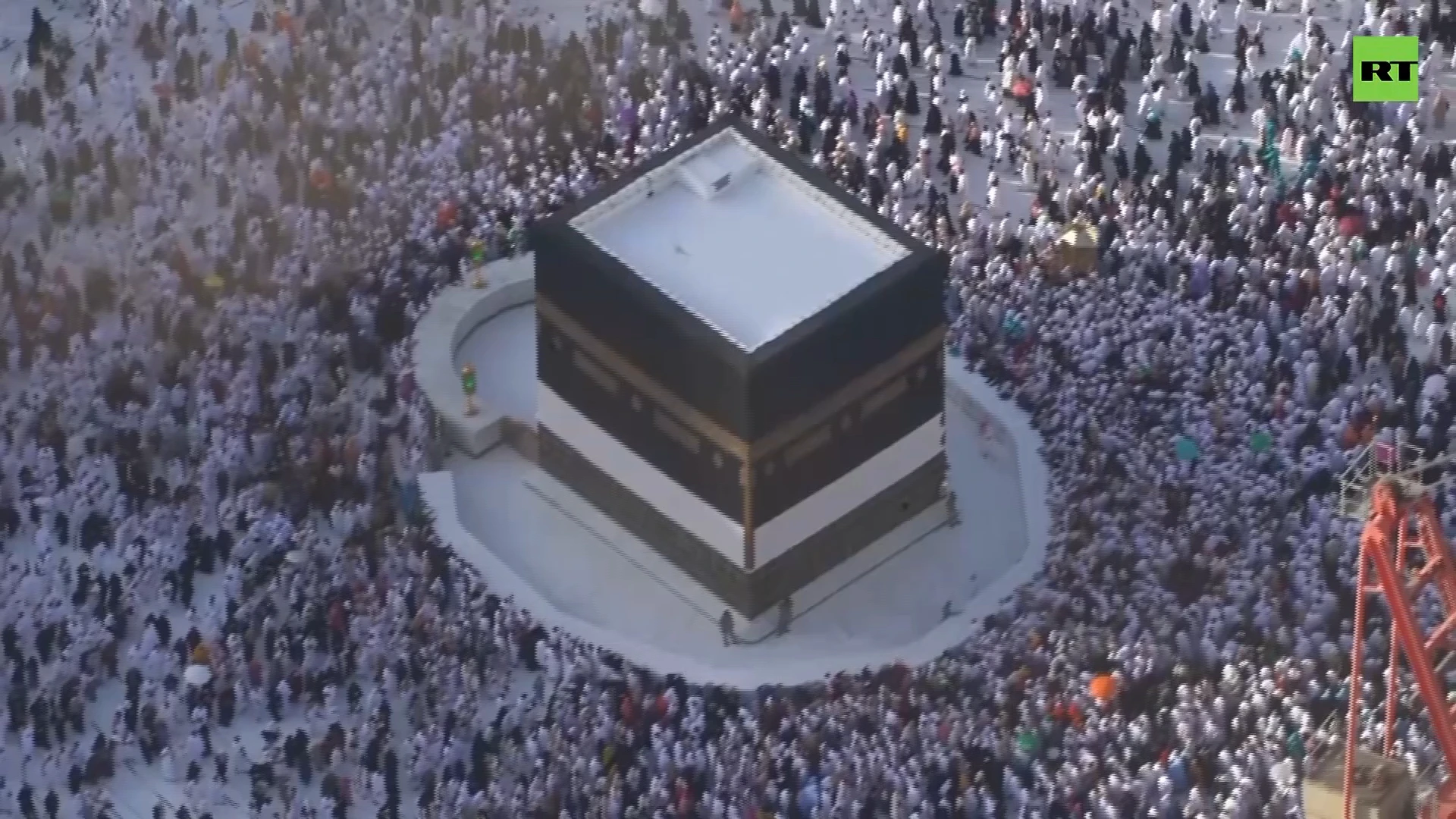 Hajj pilgrims walk around the Kaaba in Mecca