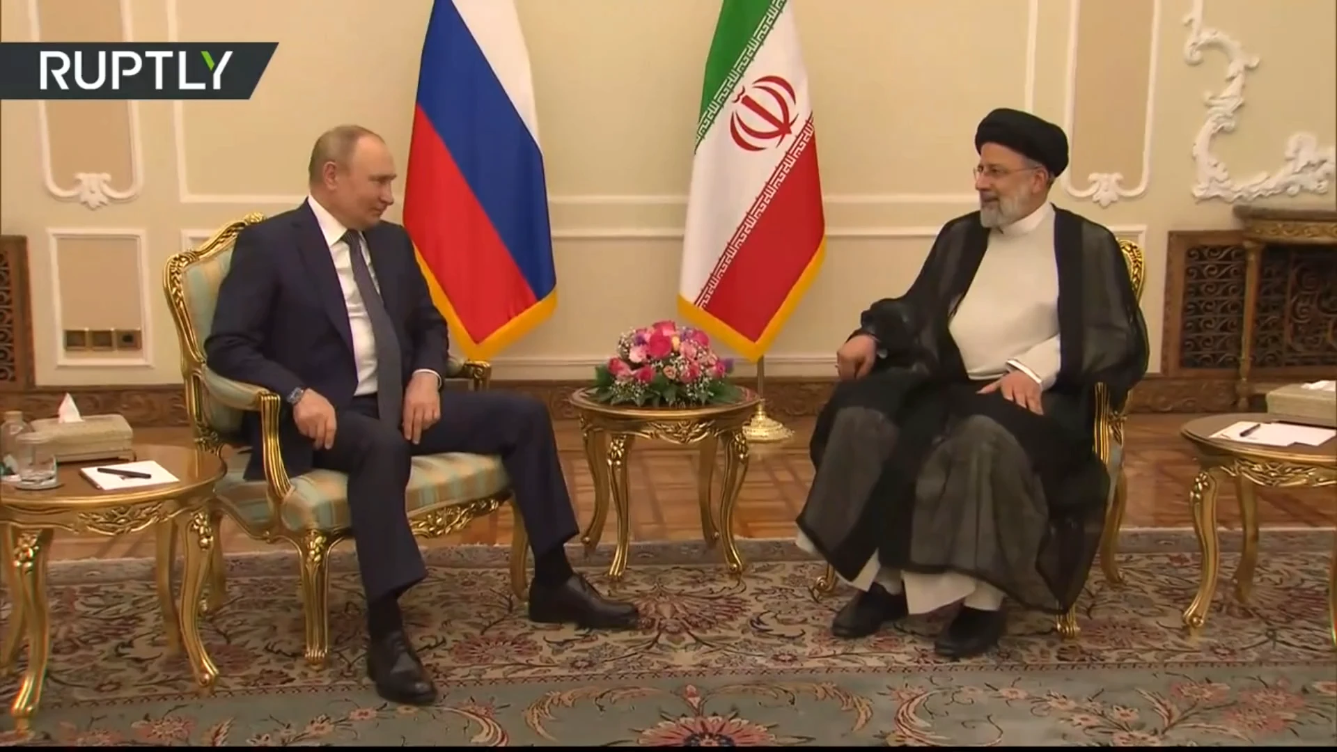 Iran’s Raisi greets Putin in Tehran