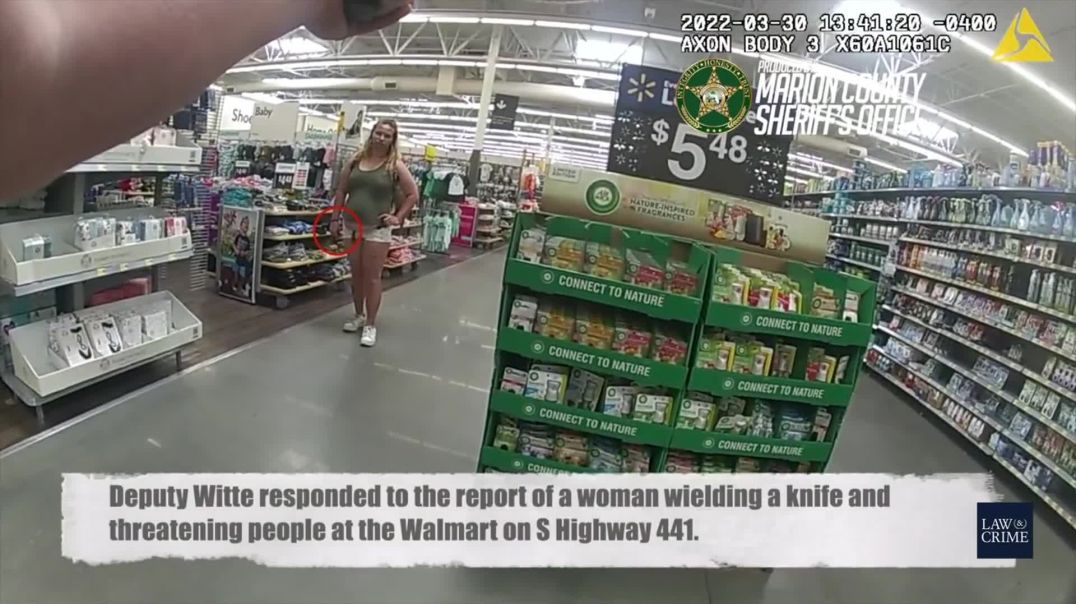 Bodycam Shows Police Tasing Armed Woman in Florida Walmart(1080P_HD)