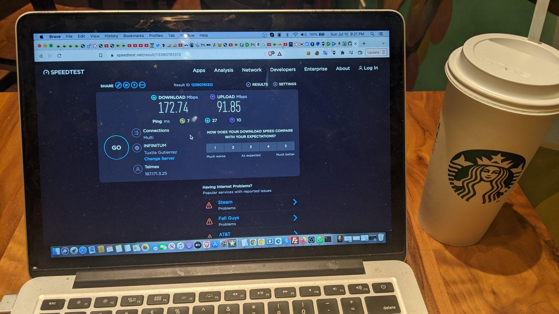 Internet Speeds At Starbucks in San Cristobal Mexico Are Off The Charts!