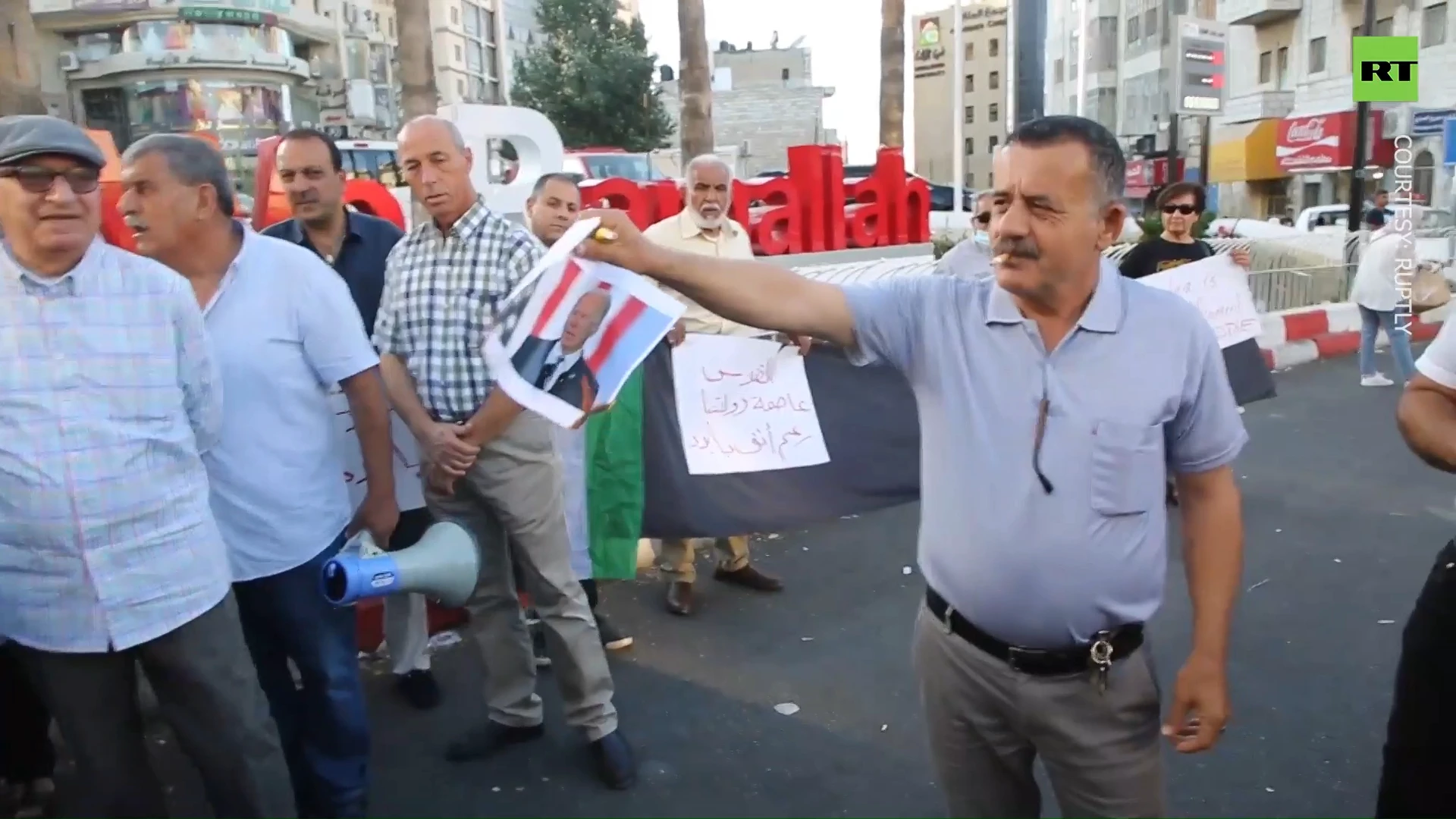 ‘Biden go home!’ Protesters rally against US president’s trip to West Bank