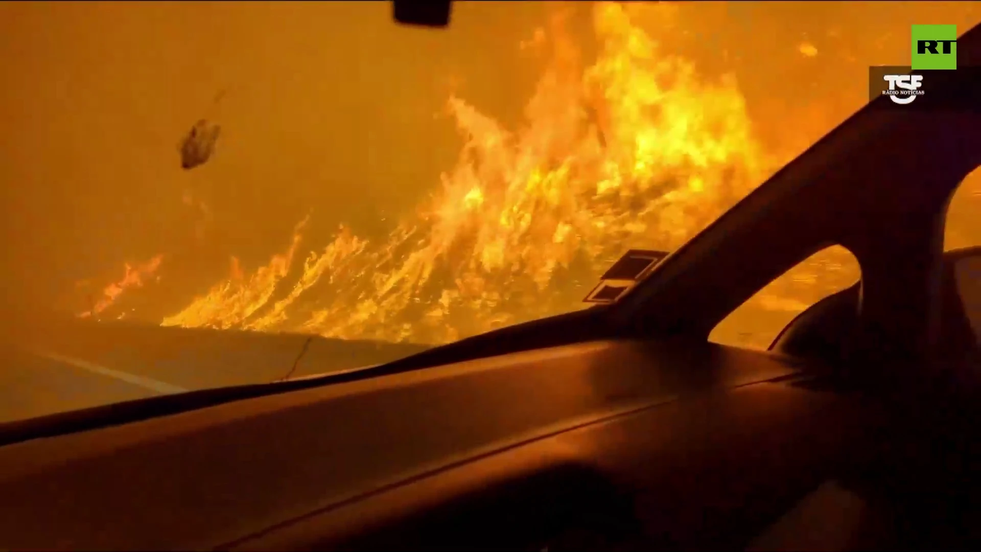 Highway to hell | Reporter caught in the middle of wildfire in Portugal