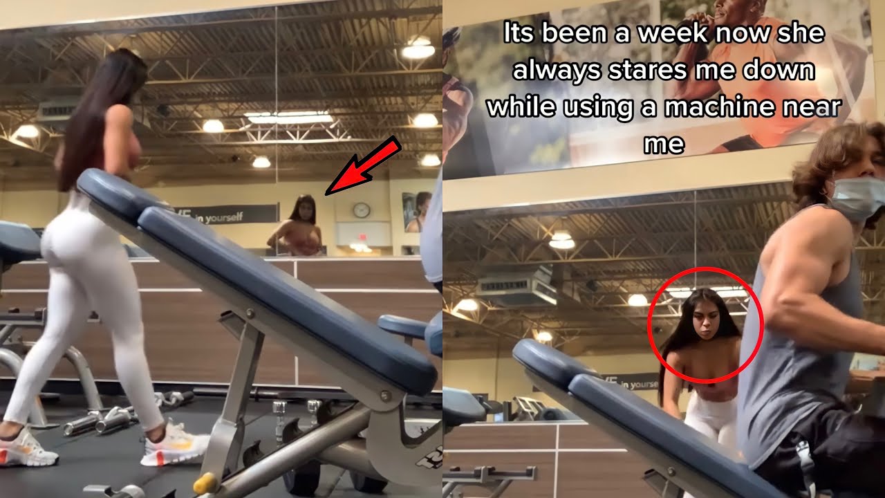 Thick Asian Girl Gets Caught Staring In Gym