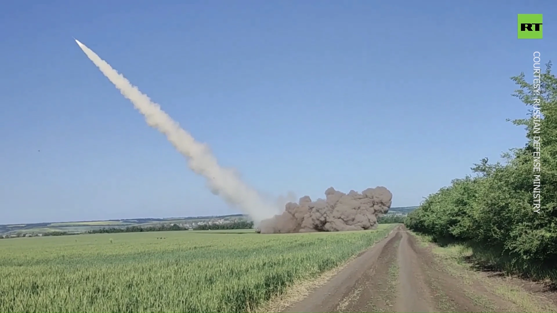 ‘Smerch’ rocket launchers in action