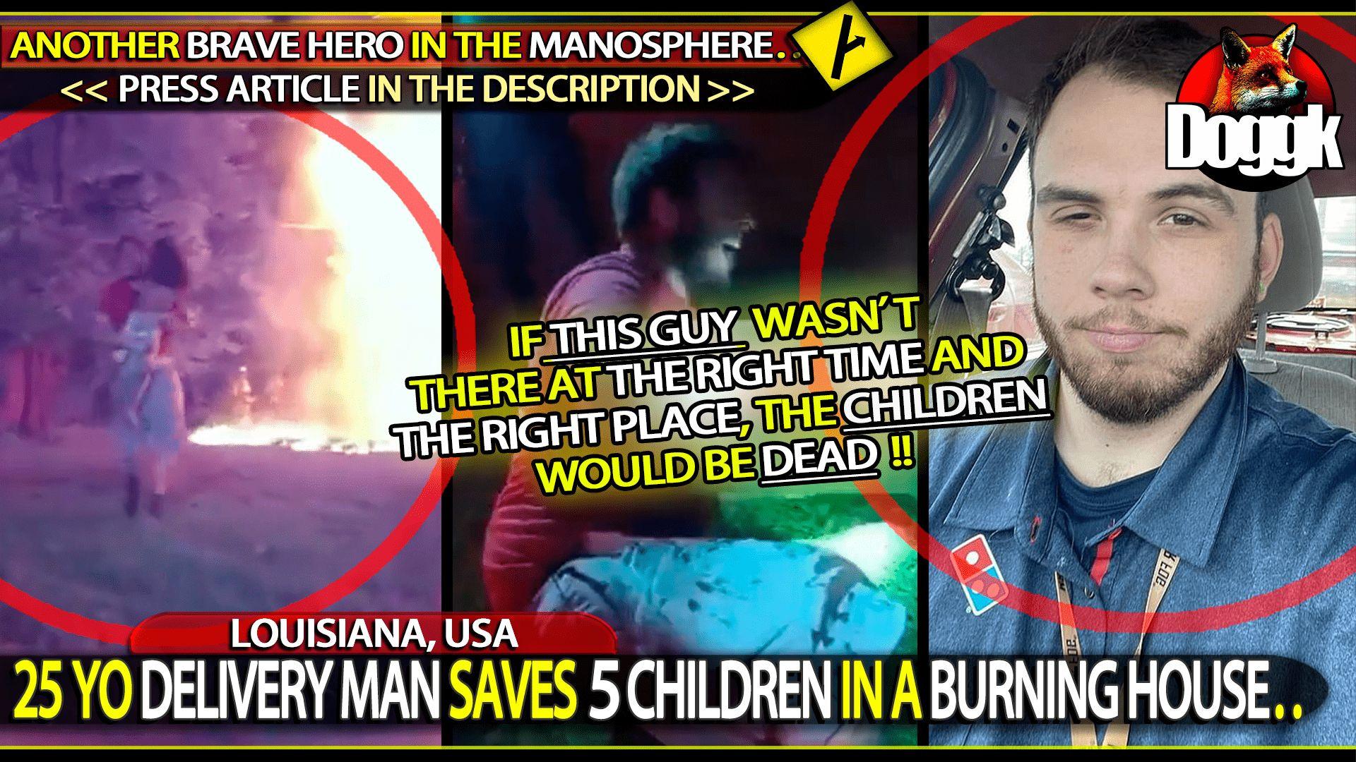 25 YO DELIVERY MAN SAVES << 5 CHILDREN >> IN A BURNING HOUSE.. (LOUISIANA, USA)