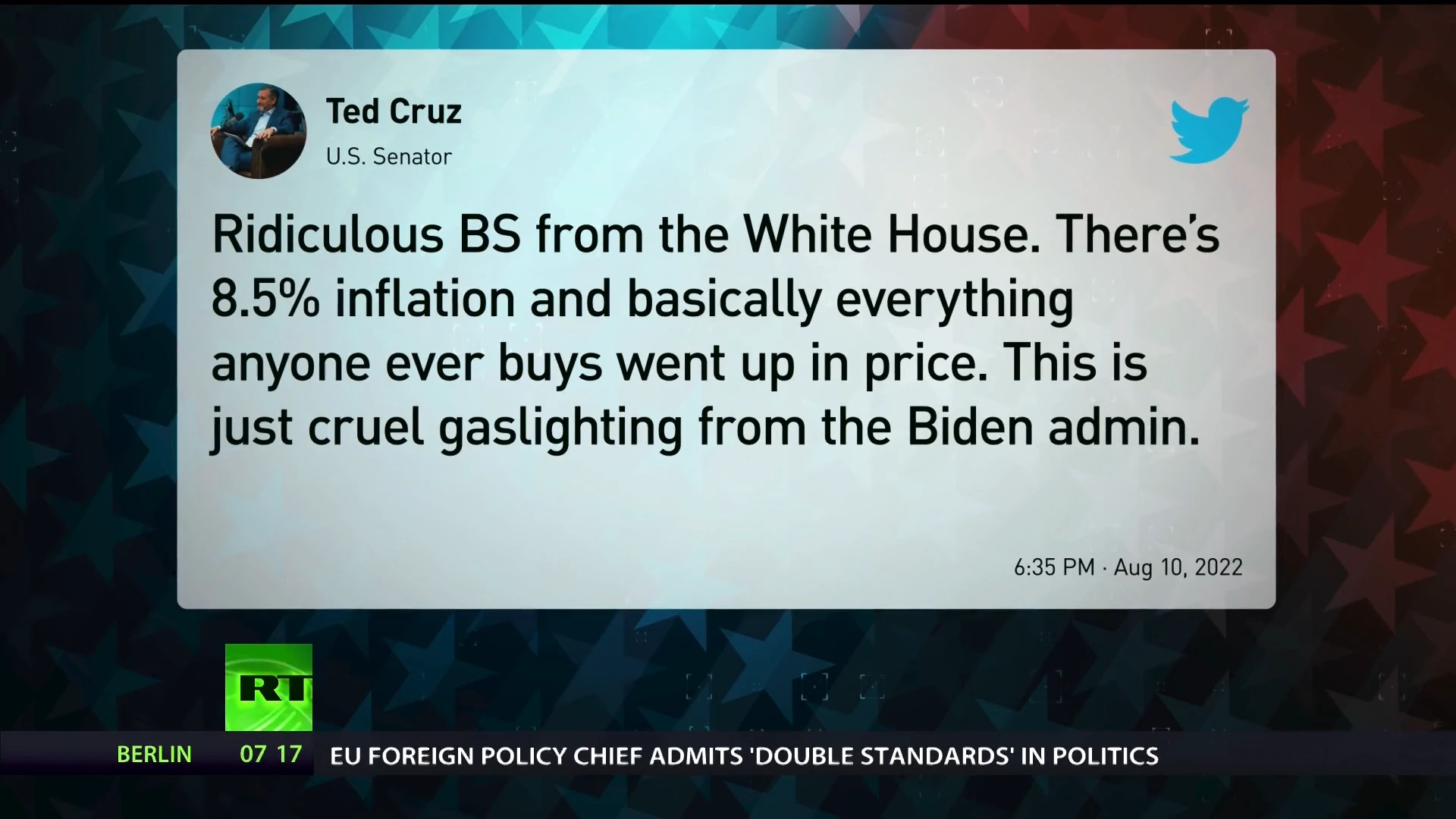 In Biden’s universe, US inflation is 0%. In everyone else’s, it more like 8.5%