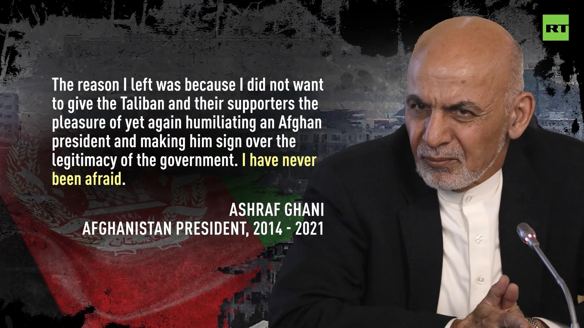 Fleeing Kabul with cash-stuffed bags wasn't cowardice - Afghan ex-leader