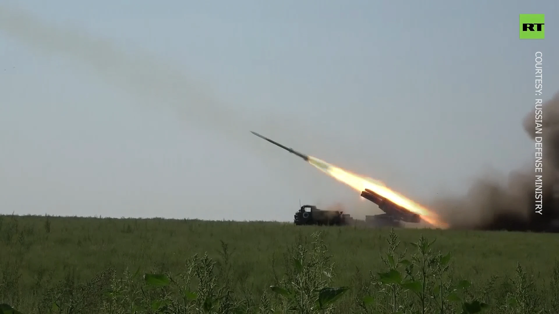 Russian rocket launcher systems strike Ukrainian military targets