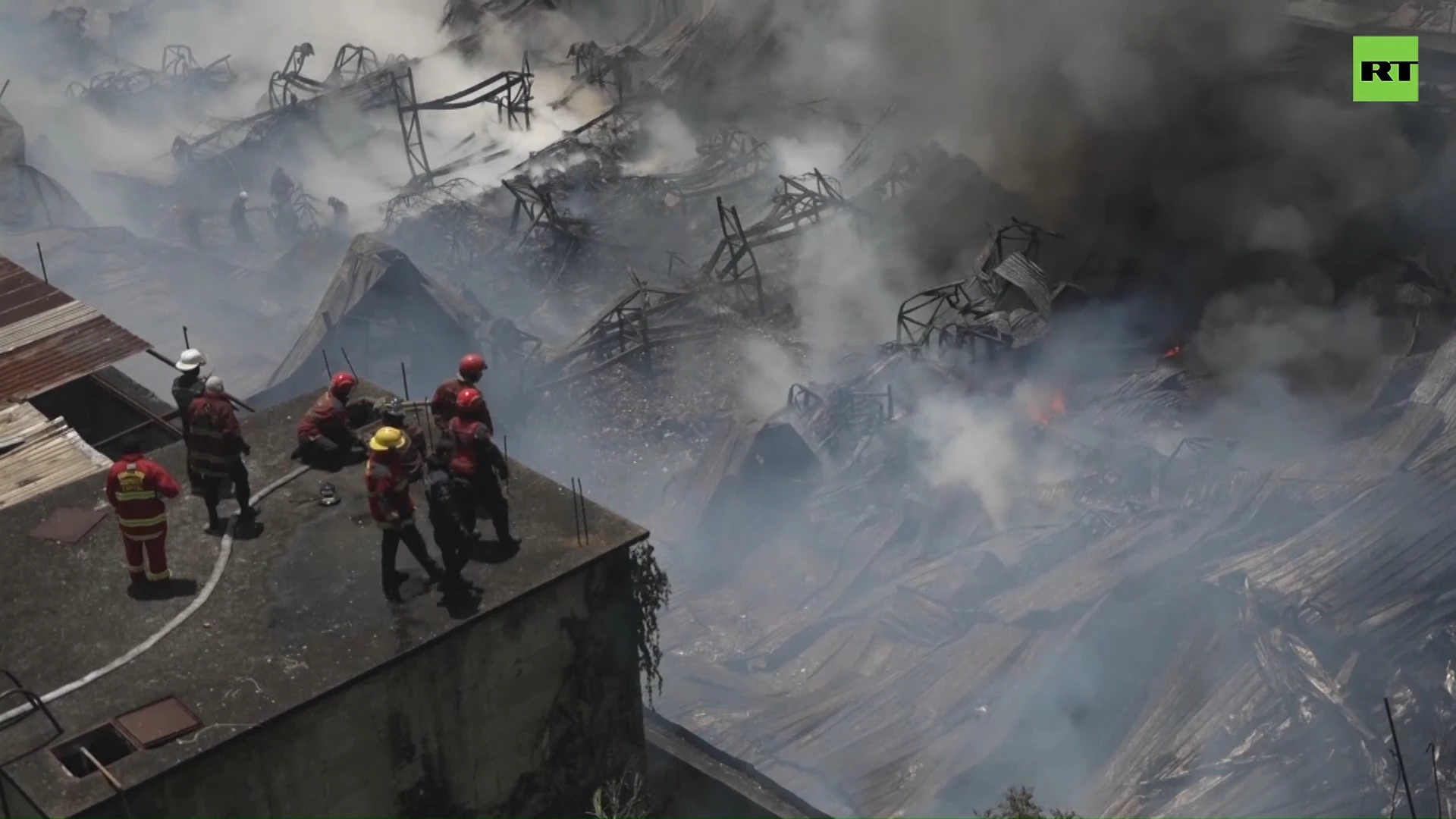 Warehouse with medical equipment ablaze in Venezuela