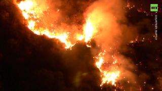 Lightning strike sparks wildfire in French town