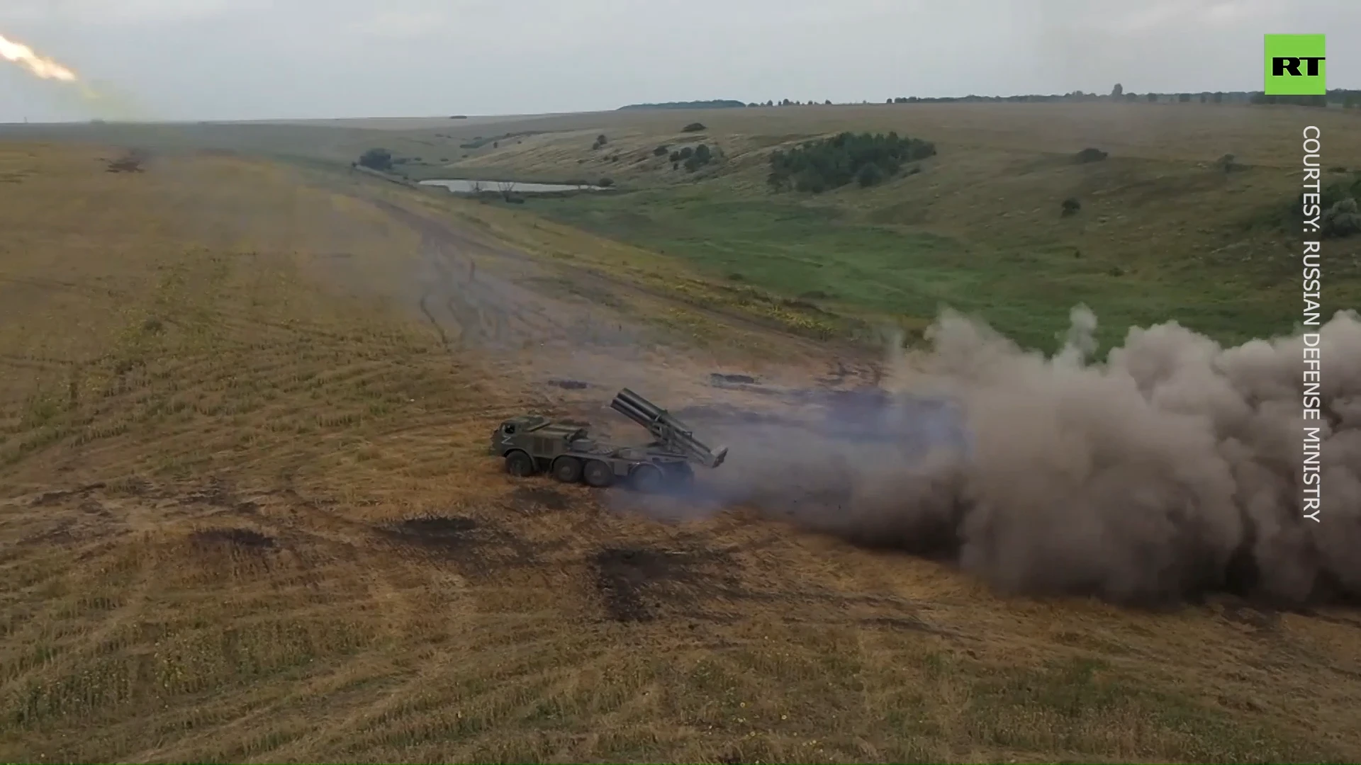 Russian MLRS Uragan destroys military targets in Ukraine