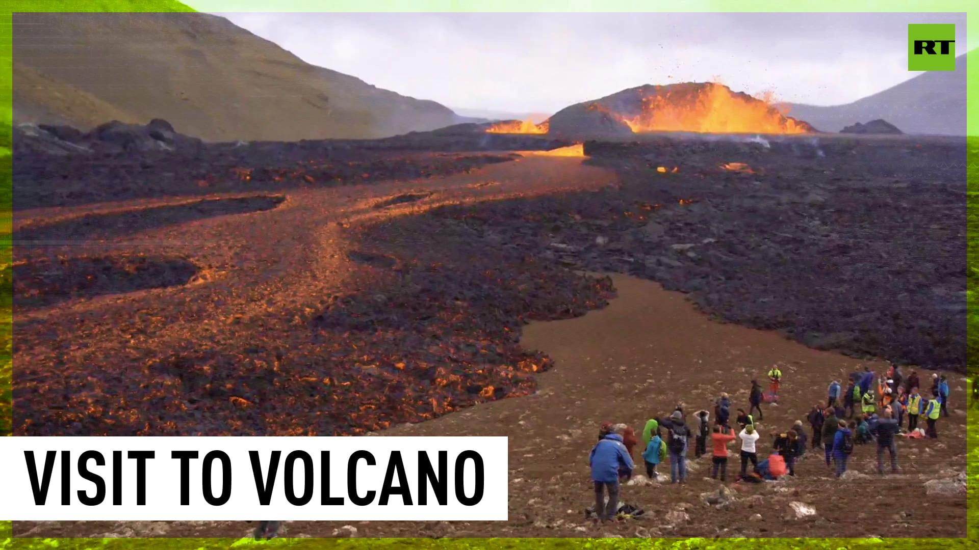 Hundreds visit Fagradalsfjall volcano near Reykjavik