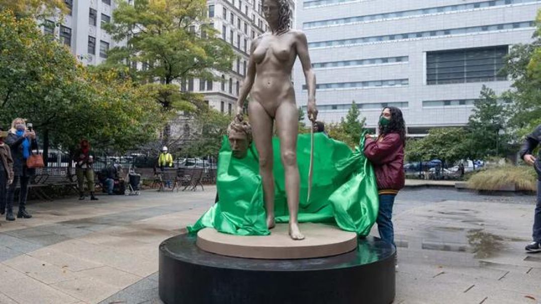 STATUE OF KAREN ?? UNVEILED AT MANHATTAN COURTHOUSE