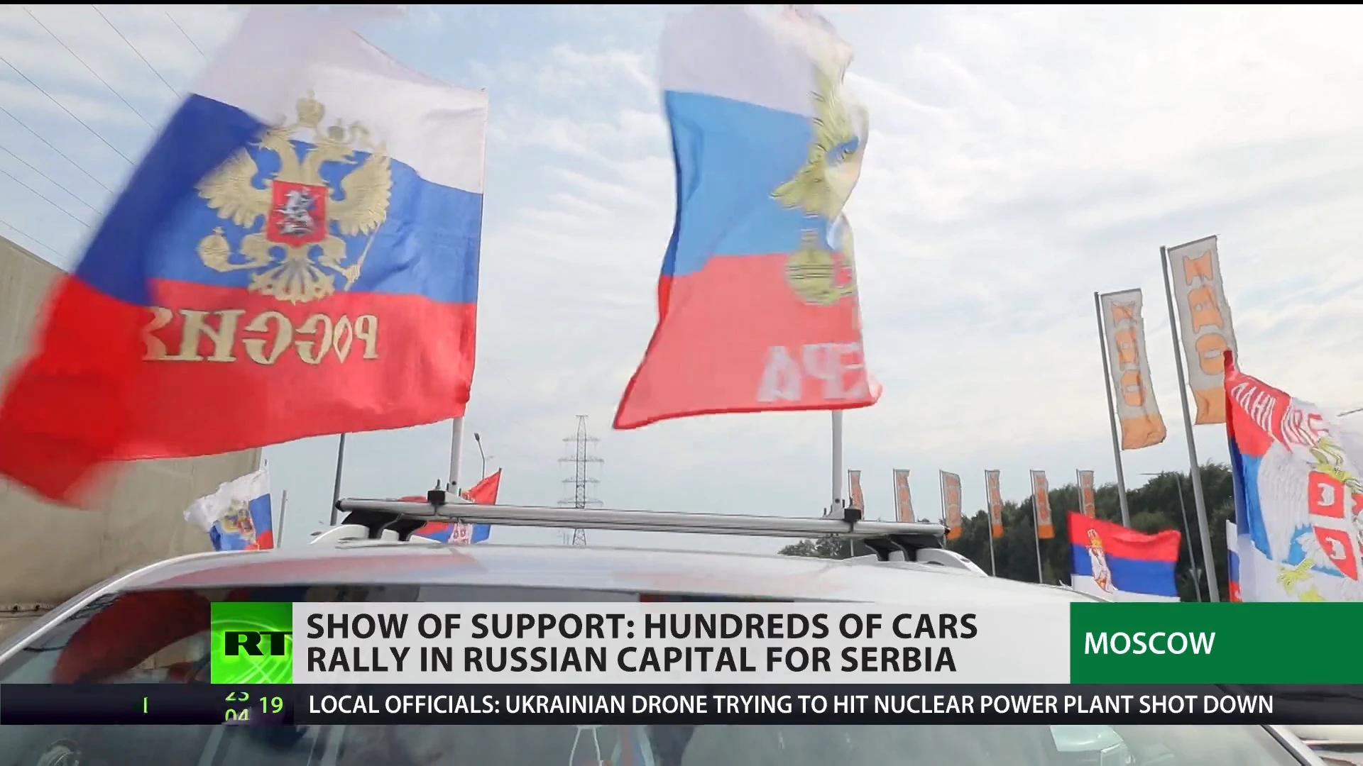 Hundreds of Russians gather for pro-Serbia rally