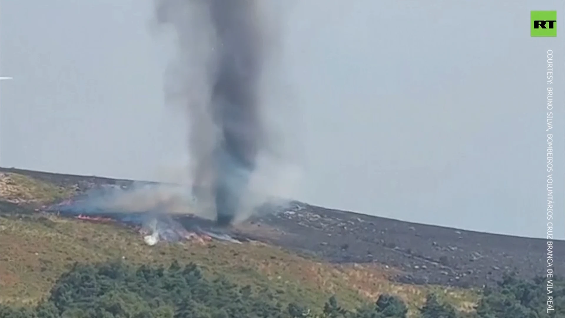 Rare phenomenon: Fire tornado swirls in Portugal