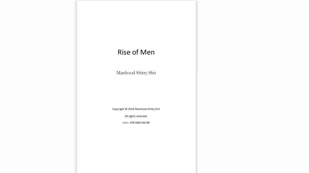 MGTOW Book Review Rise of Men by Manhood