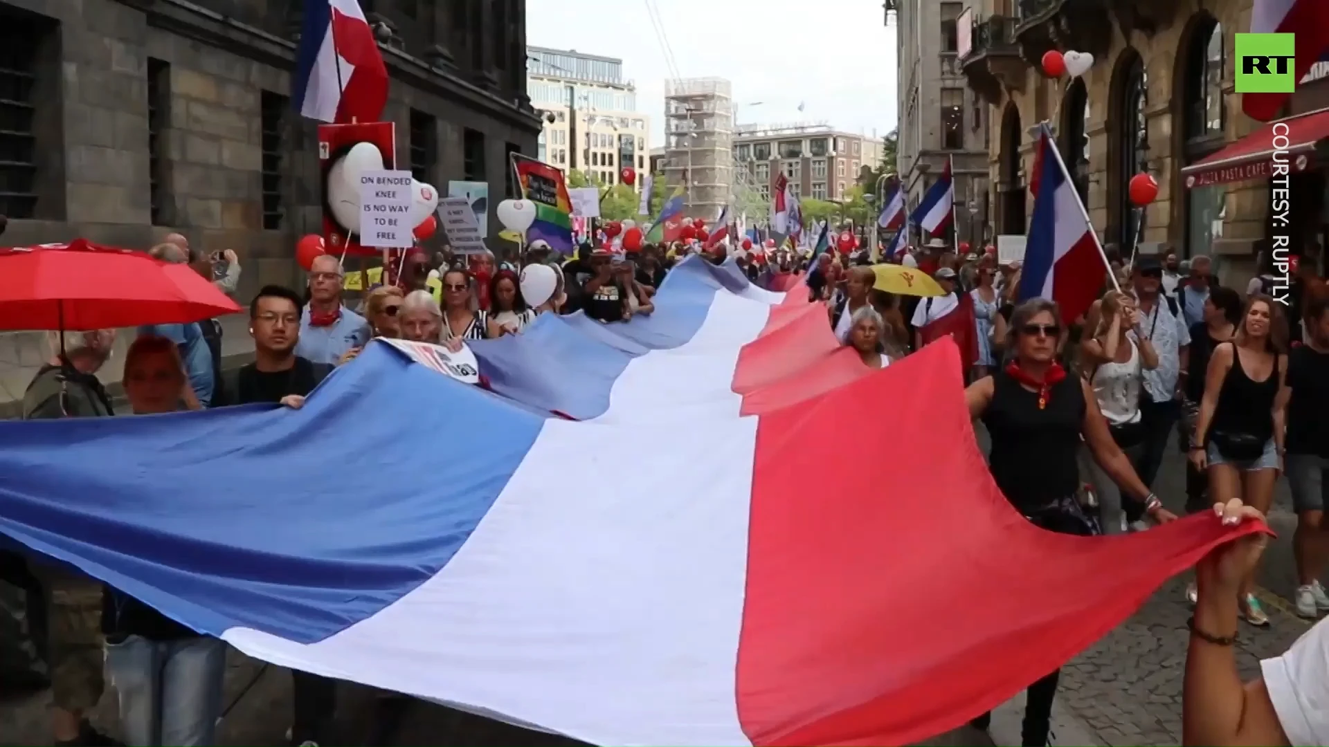 Protesters march against government policies in Netherlands