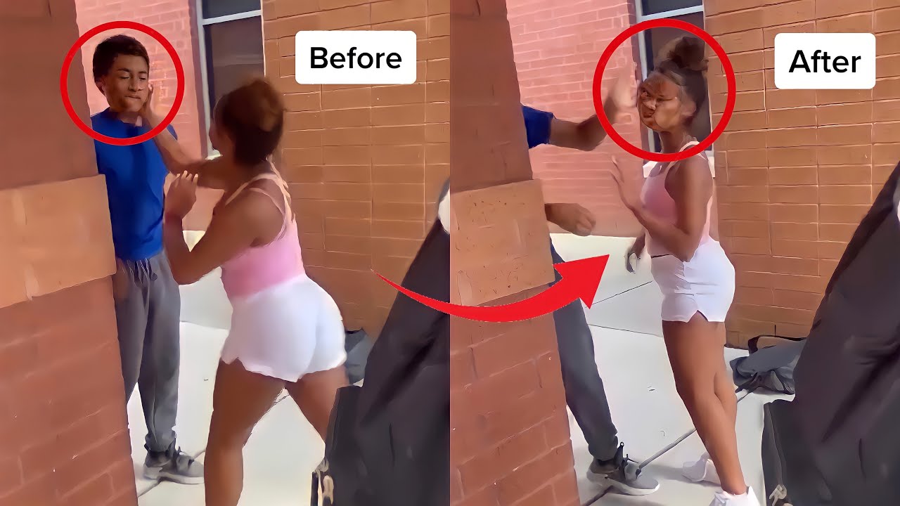 Woman Slaps Innocent Man Then He Slaps Her Back