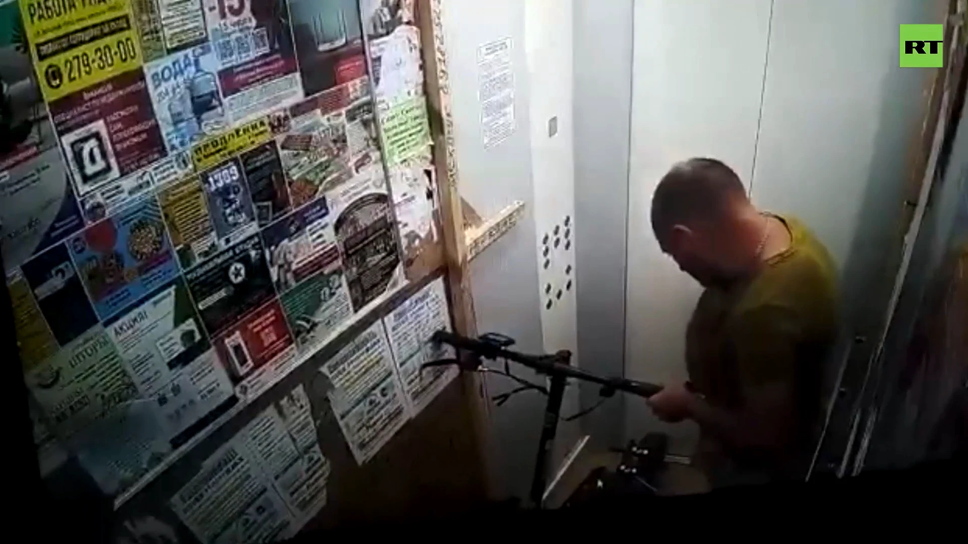 Man trapped in elevator with burning e-scooter