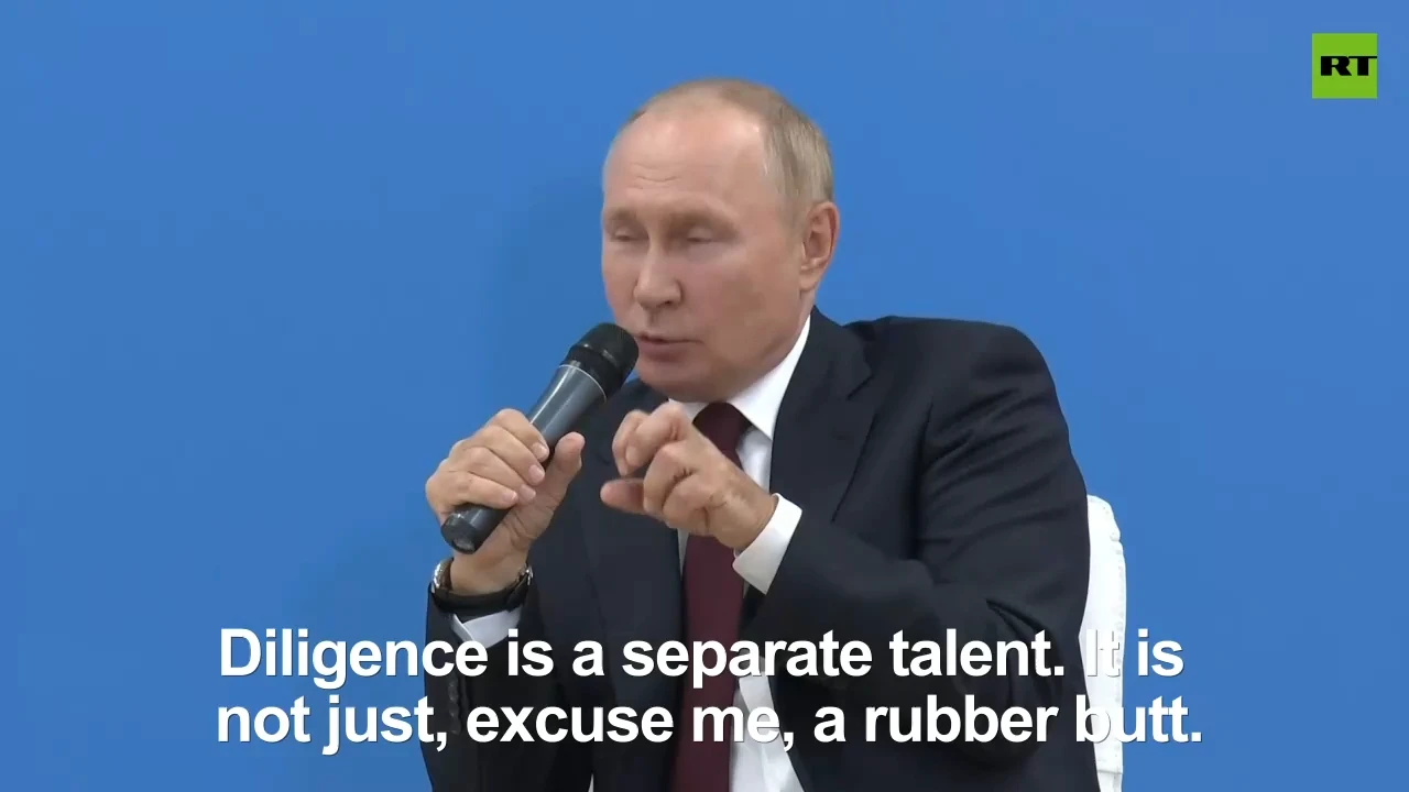 Hard work isn't just a ‘rubber butt,’ Putin tells schoolchildren