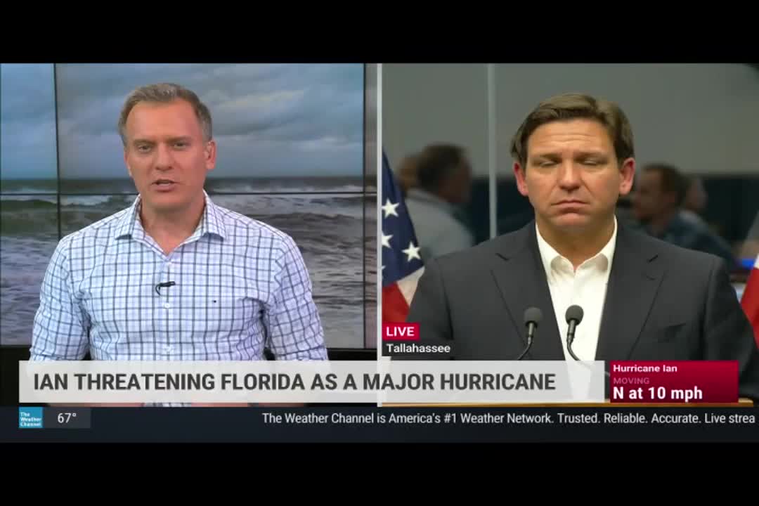 Gov. DeSantis Gives a Hurricane Ian Update on the Weather Channel