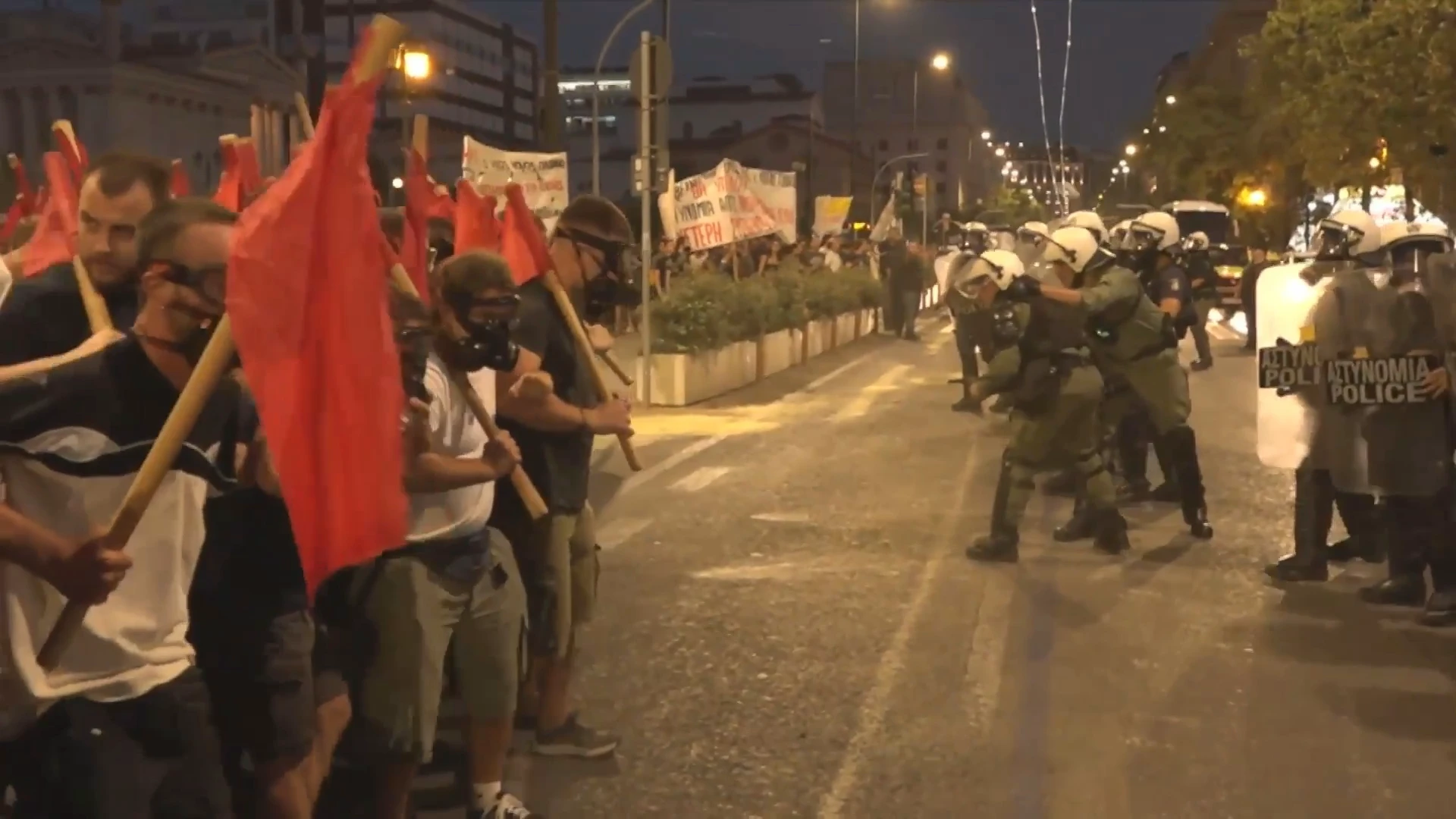 Students protest against university police in Athens