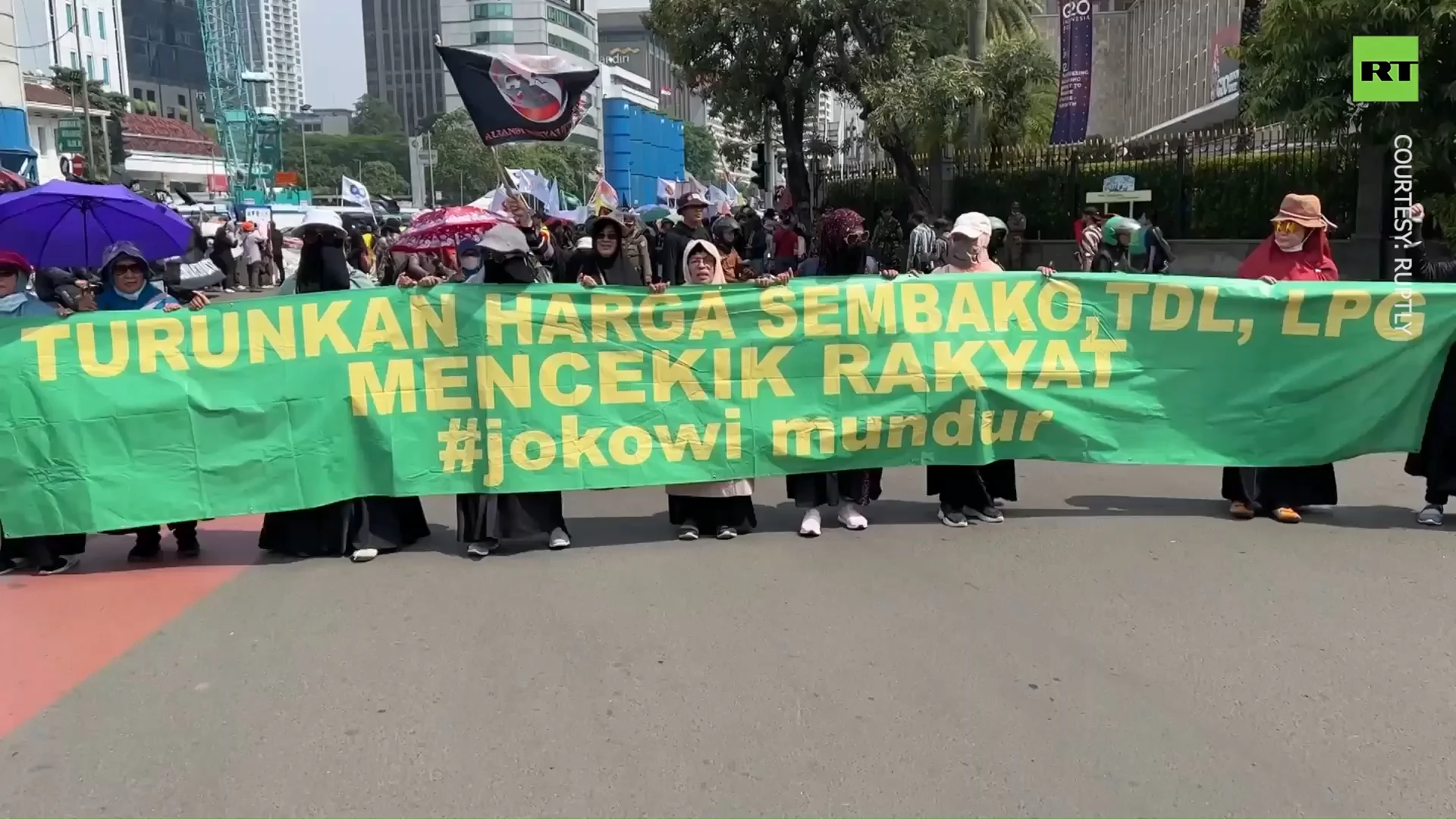 Protesters rally against sharp fuel price hike in Indonesia