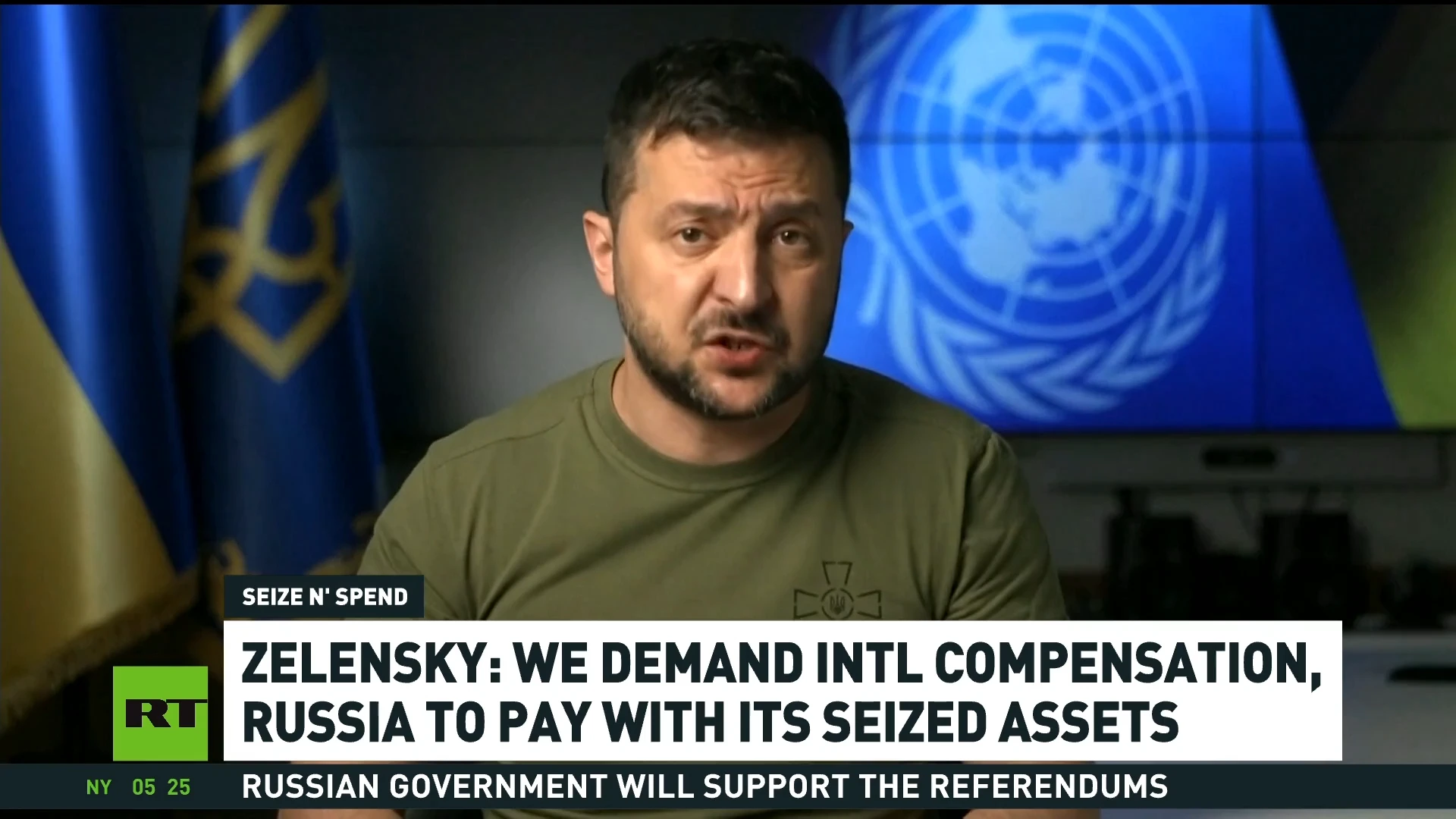 Zelensky demands frozen Russian assets go to Kiev