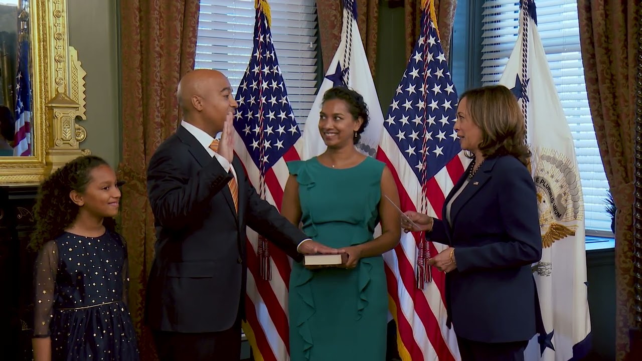 Vice President Harris Ceremonially Swears In Travis LeBlanc