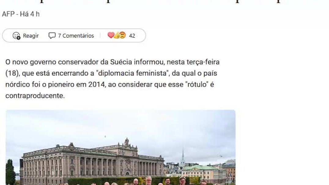 Suécia e o FIM da diplomacia FEMINISTA (Feminismo OCULTO)