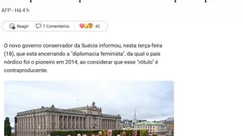 Suécia e o FIM da diplomacia FEMINISTA (Feminismo OCULTO)