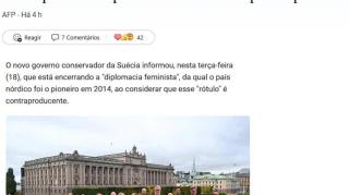 Suécia e o FIM da diplomacia FEMINISTA (Feminismo OCULTO)