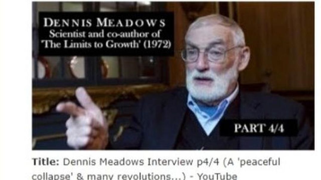 Professor Dennis Meadows co-author of "The Limits to Growth" 1972, The Club of Rome