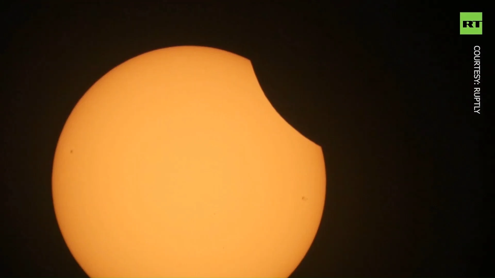 Moon blocks part of Sun in rare solar eclipse