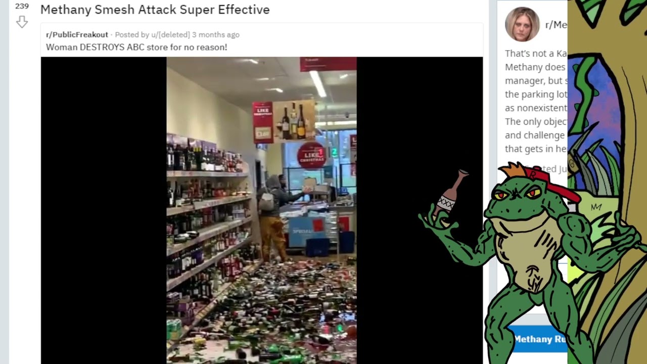 Loony Lady DESTROYS Liquor Store!