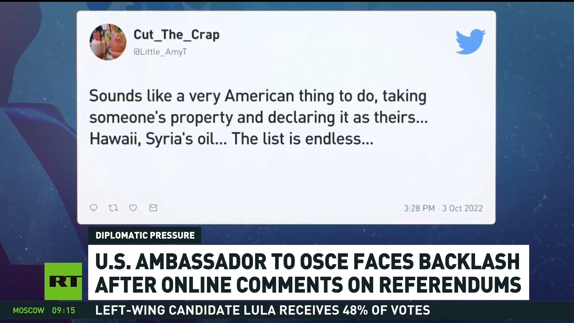 ‘Pinnacle of cynicism’: US ambassador to OSCE faces backlash after comments on referendums