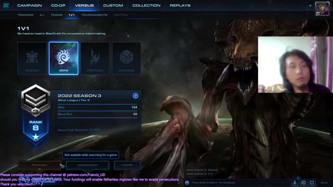 starcraft2 two games on cosmic sapphire zerg v barcode terran & protoss with 1900+MMR two victories!