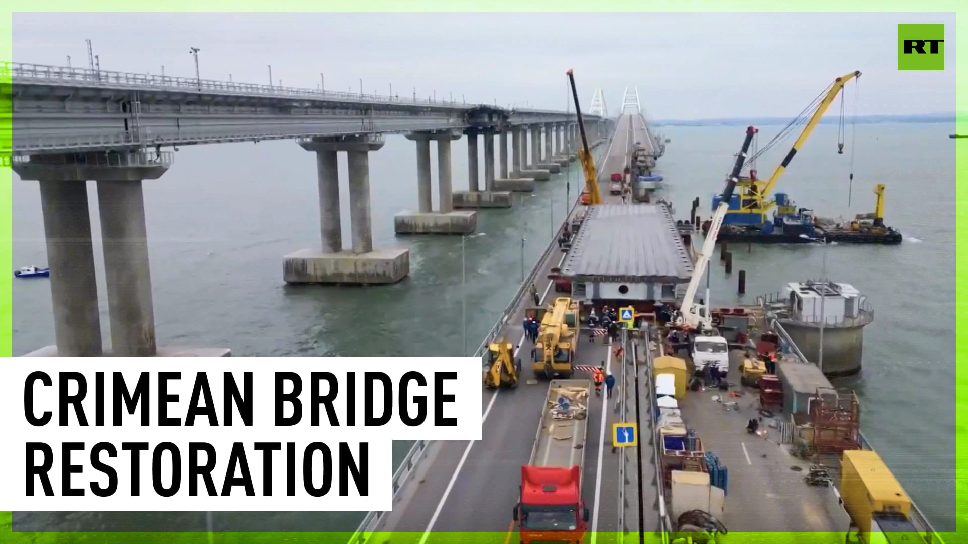 First stage of restoration of Crimean Bridge road traffic section completed