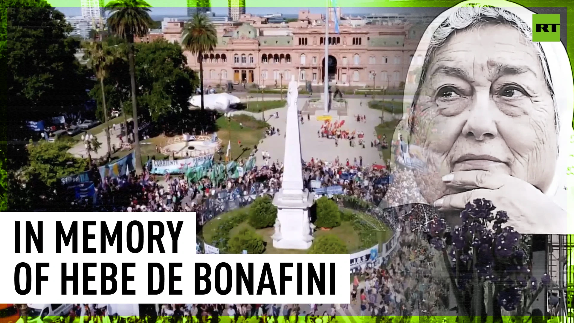 Massive demonstration in memory of late rights activist Hebe de Bonafini in Buenos Aires