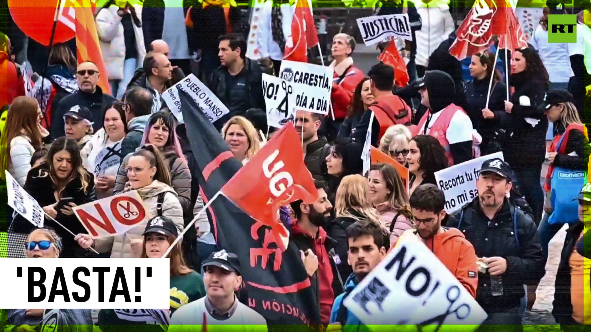 Thousands of workers demand higher wages amid inflation in Madrid