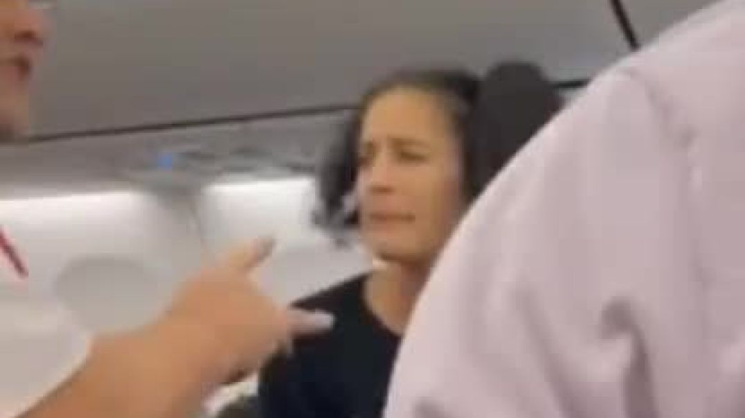 DOUBLE PONY TAIL KAREN LOSES HER SHIT ON AIR PLANE OVER EMOTIONAL SUPPORT DOG (WOW)