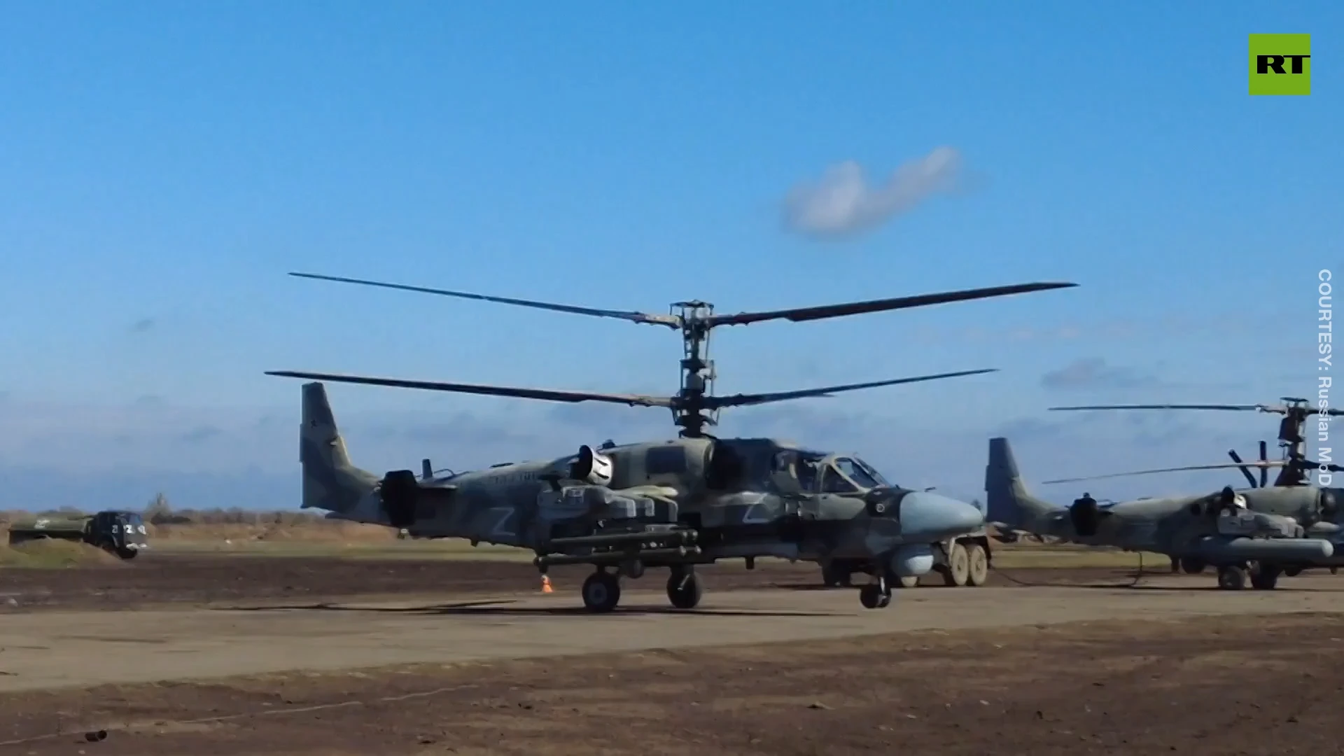 Russian Ka-52 helicopters destroy Ukrainian targets