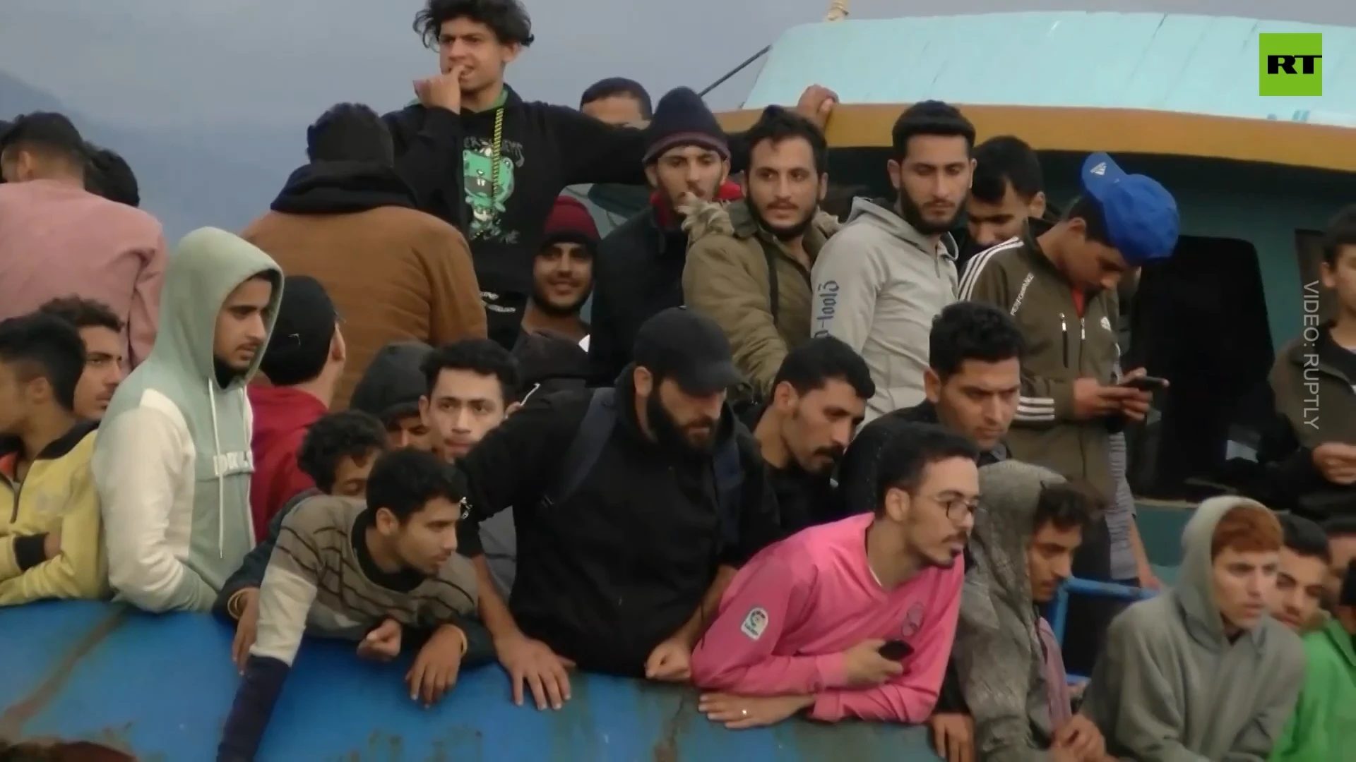 Greek coastguard rescue fishing boat with 500 migrants onboard off Crete’s coast