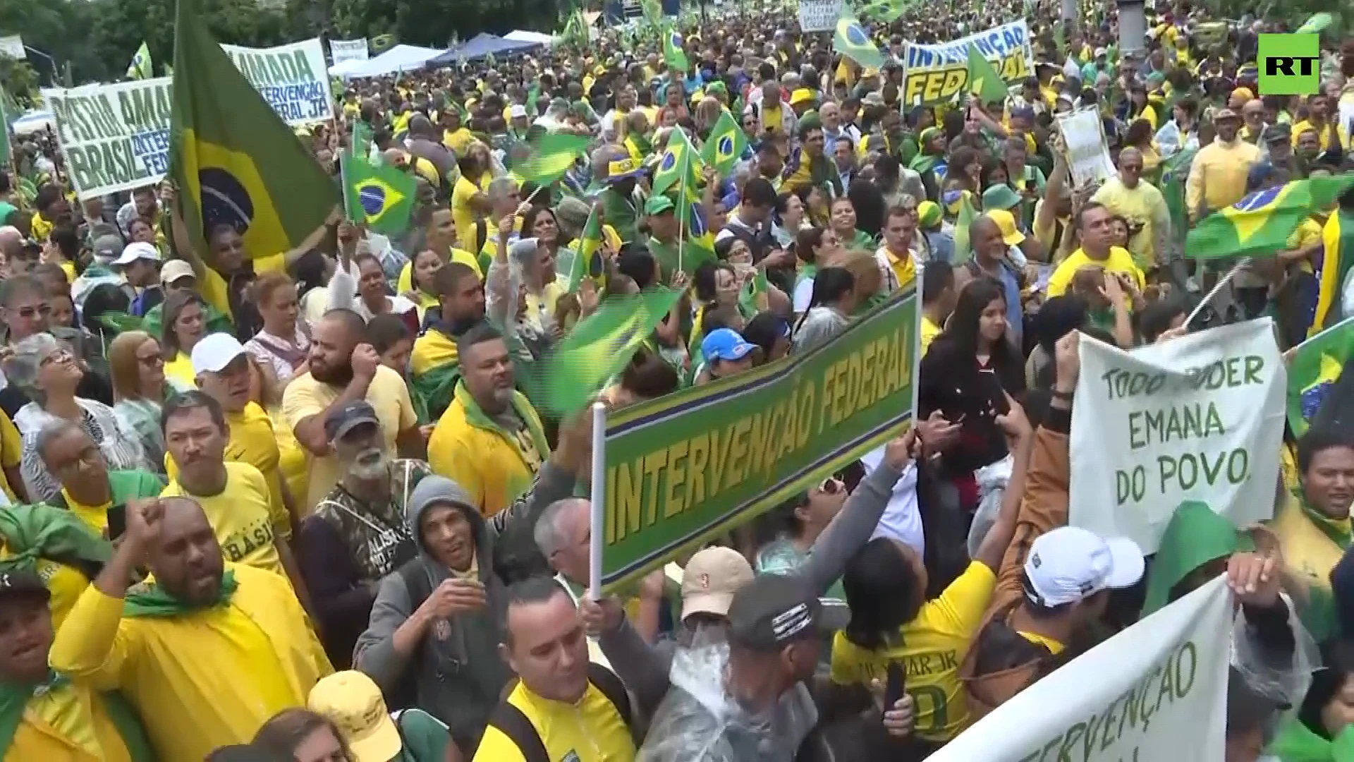 ‘Federal intervention now’: Bolsonaro supporters protest in Brazil