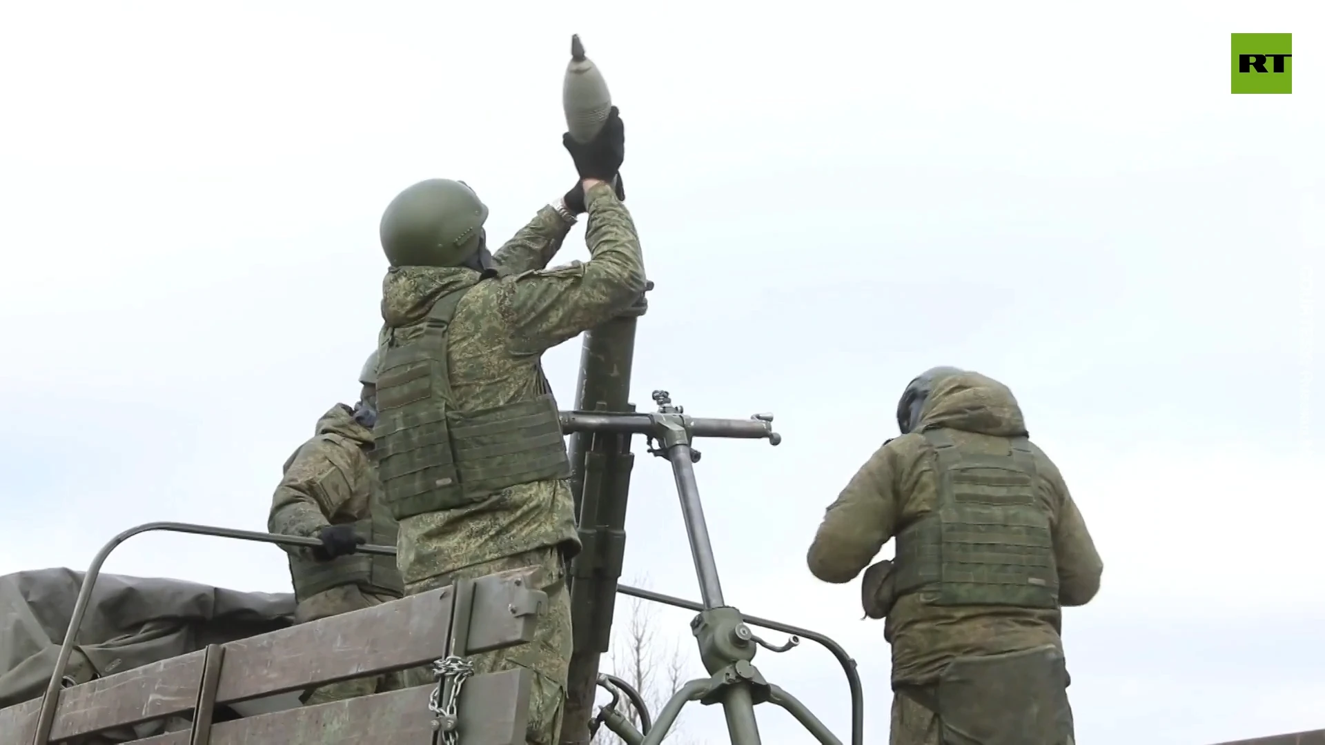 120-mm mortar unit operate during Special Military Operation in Ukraine