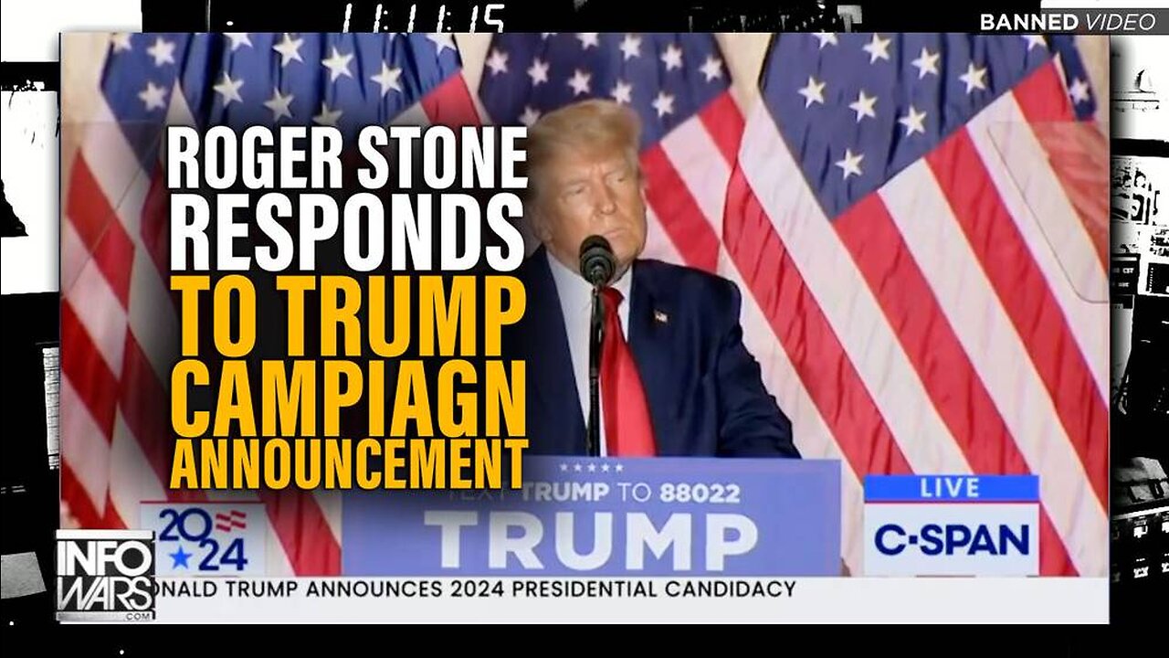 Roger Stone Responds to Trump's Announcement to Run for President in 2024 in MUST SEE NEW INTERVIEW