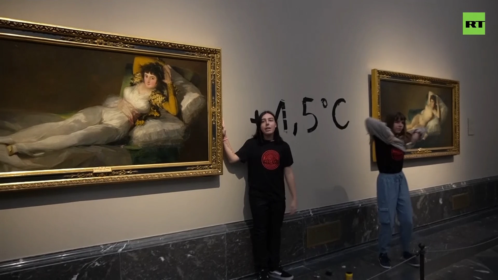 Activists glue themselves to Madrid museum paintings