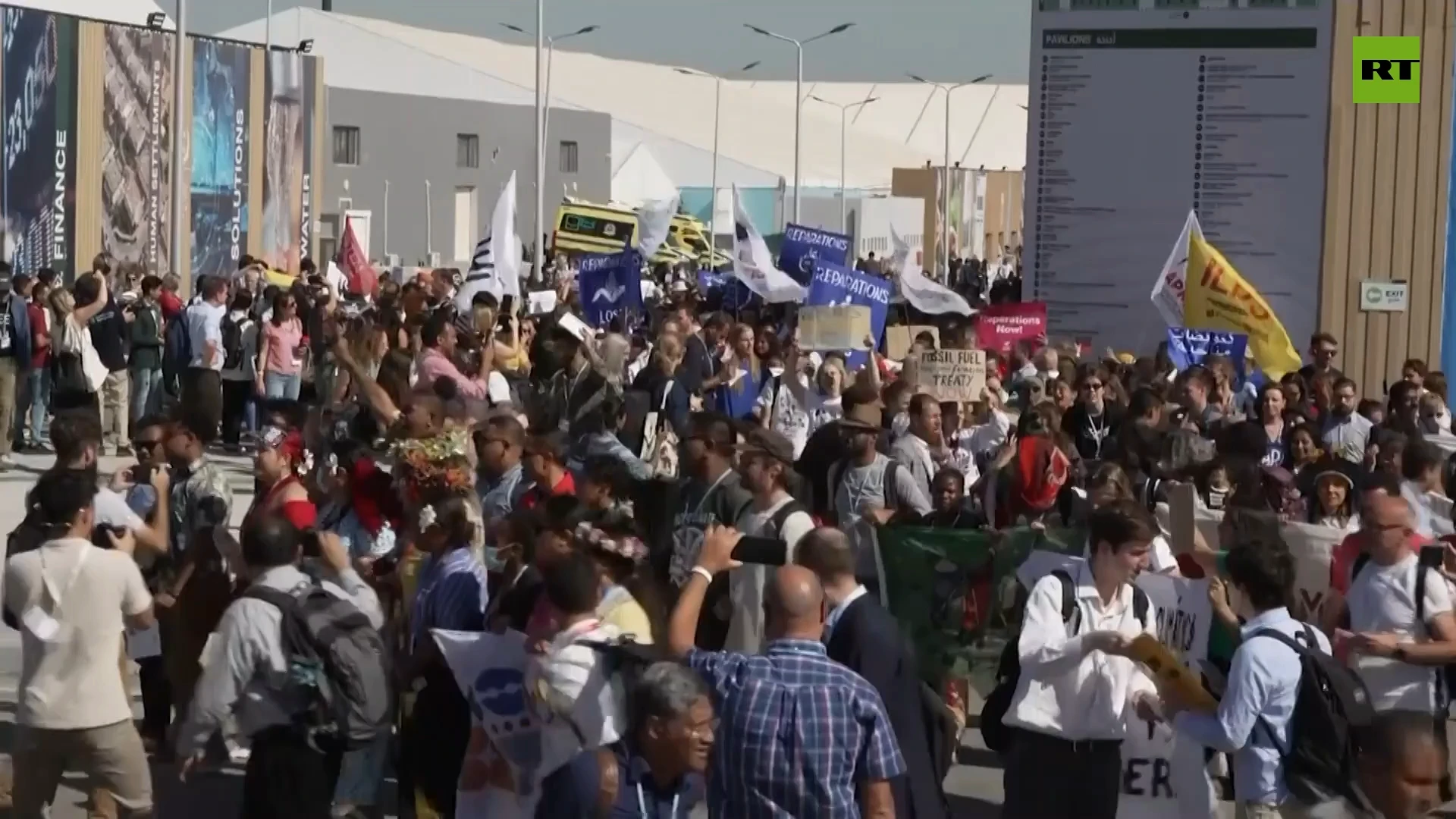 Climate activists protest at COP27 venue