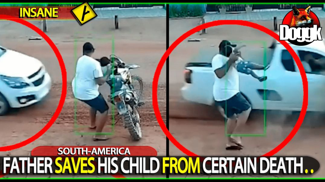 FATHER SAVES HIS CHILD FROM CERTAIN DEATH.. (SOUTH-AMERICA)